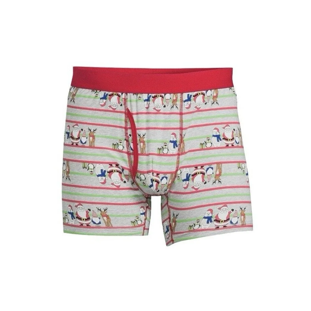 Holiday Time Men's Boxer Briefs Santa and Friends Size Large (36-38)